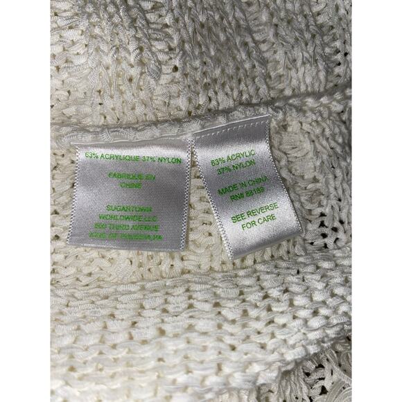 Lilly Pulitzer Small White/Cream GUC Crochet Style Knit Fringe Sleeveless Top - Picture 8 of 12